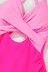 Twist Front Cutout Detail Geometric Trim One Piece Swimsuit