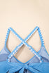 Twist Front Cutout Detail Geometric Trim One Piece Swimsuit