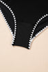 Twist Front Cutout Detail Geometric Trim One Piece Swimsuit