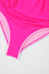 Twist Front Cutout Detail Geometric Trim One Piece Swimsuit