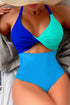 Twist Front Cutout Halter One Piece Swimsuit