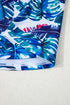 Twist Front Empire Waist Tropical Print Tankini Top