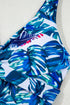 Twist Front Empire Waist Tropical Print Tankini Top