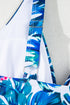 Twist Front Empire Waist Tropical Print Tankini Top