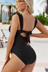Twist Front Ruched Cutout One Piece Swimsuit