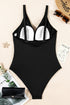Twist Front Ruched V Neck One Piece Swimsuit