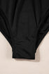 Twist Front Ruched V Neck One Piece Swimsuit