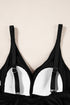 Twist Front Ruched V Neck One Piece Swimsuit