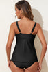 Twist Front V Neck Empire Waist Swim Tankini Top