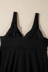 Twist Front V Neck Empire Waist Swim Tankini Top