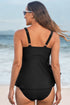 Twist Front V Neck Empire Waist Swim Tankini Top