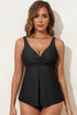 Twist Front V Neck Empire Waist Swim Tankini Top