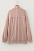 Twist Ribbed Zip Collar Drop Shoulder Long Sleeve Top