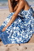 Twisted Bust Backless Floral Spaghetti Strap Maxi Dress