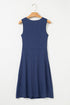 Twisted Bust V Neck Sleeveless A Line Mini Dress
