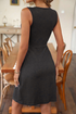 Twisted Bust V Neck Sleeveless A Line Mini Dress