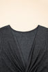 Twisted Bust V Neck Sleeveless A Line Mini Dress