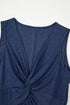 Twisted Bust V Neck Sleeveless A Line Mini Dress