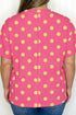 Twisted Corded Rib Polka Dot Print T Shirt
