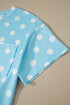 Twisted Corded Rib Polka Dot Print T Shirt