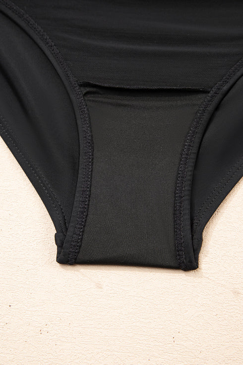 Twisted Front Keyhole Detail Side Tie Swim Dress