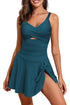 Twisted Front Keyhole Detail Side Tie Swim Dress