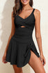 Twisted Front Keyhole Detail Side Tie Swim Dress
