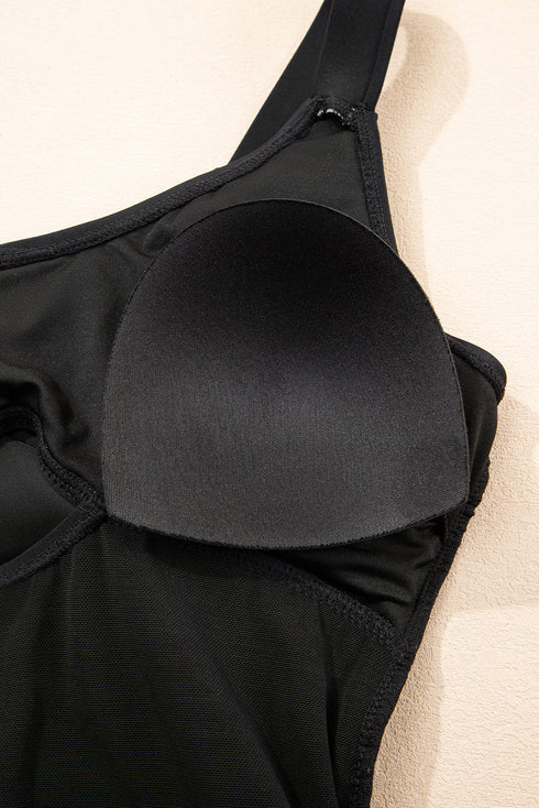 Twisted Front Keyhole Detail Side Tie Swim Dress