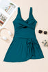Twisted Front Keyhole Detail Side Tie Swim Dress