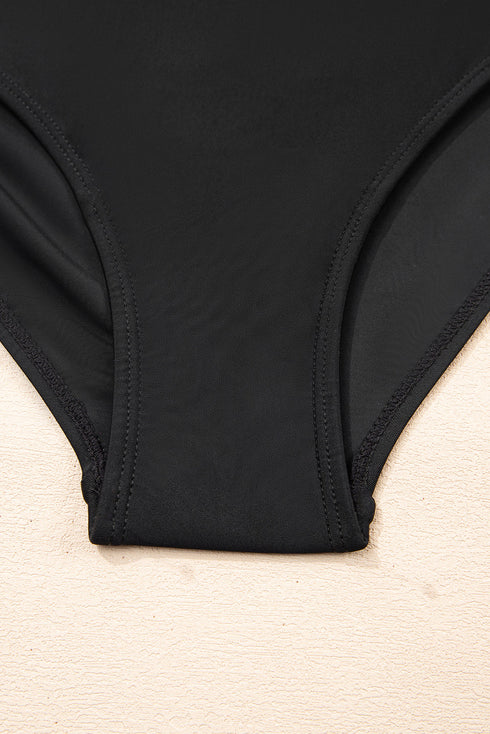Twisted Front Keyhole Detail Side Tie Swim Dress