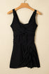 Twisted Front Keyhole Detail Side Tie Swim Dress