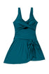 Twisted Front Keyhole Detail Side Tie Swim Dress