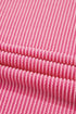 Twisted Front V Neck Ribbed Knit Short Sleeve Tee