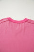 Twisted Front V Neck Ribbed Knit Short Sleeve Tee