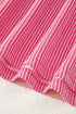 Twisted Front V Neck Ribbed Knit Short Sleeve Tee