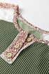 Twisted Neck Ribbed Leopard Print Lace Patchwork Top