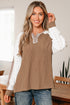 Twisted Neck Ribbed Leopard Print Lace Patchwork Top