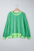 Twisted Rib Knit Asymmetrical Hem Drop Shoulder Pullover Top