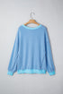 Twisted Rib Knit Asymmetrical Hem Drop Shoulder Pullover Top