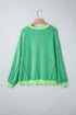 Twisted Rib Knit Asymmetrical Hem Drop Shoulder Pullover Top