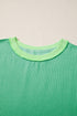 Twisted Rib Knit Asymmetrical Hem Drop Shoulder Pullover Top