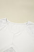 Twisted Rib Patchwork V Neck Long Sleeve Casual Top