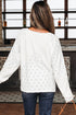 Twisted Rib Patchwork V Neck Long Sleeve Casual Top