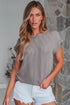 Twisted Rib Wide Sleeve Relaxed Crew Neck Top