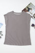 Twisted Rib Wide Sleeve Relaxed Crew Neck Top