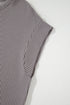 Twisted Rib Wide Sleeve Relaxed Crew Neck Top