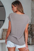 Twisted Rib Wide Sleeve Relaxed Crew Neck Top