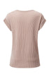 Twisted Rib Wide Sleeve Relaxed Crew Neck Top