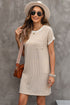 Twisted Ribbed Contrast Trim Shift T Shirt Dress