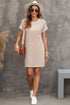 Twisted Ribbed Contrast Trim Shift T Shirt Dress